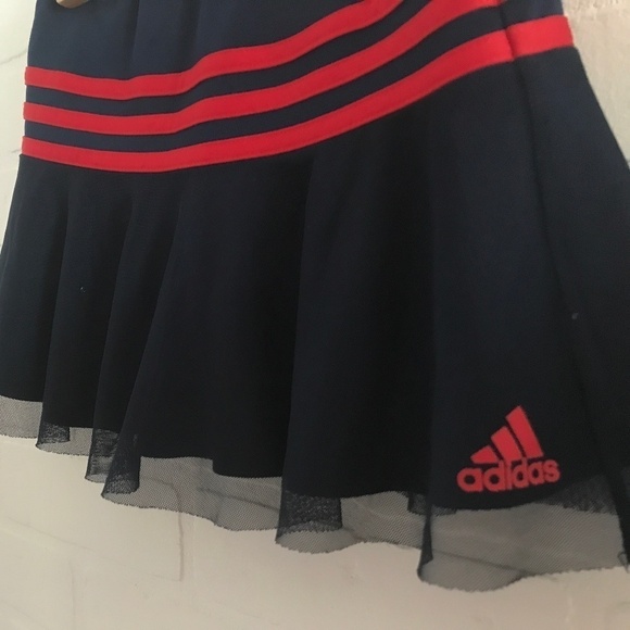 Adidas Navy and red Tennis prep Stripes Blokettecore Skort Girl Size 6X - Picture 2 of 7